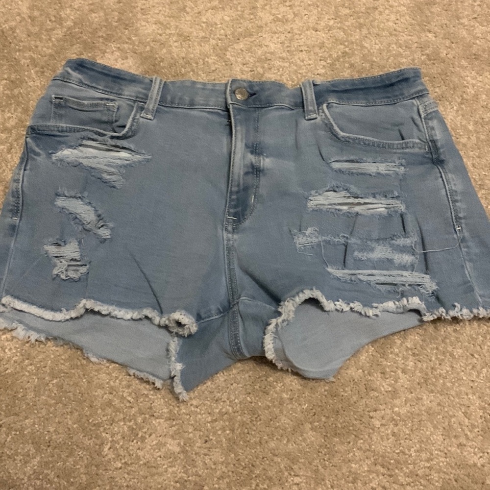 ripped jean shorts / size 17